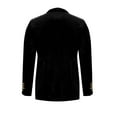 thumbnail image 6 of ClodeEU Women's Notched Lapel Velvet Blazer Suit Jacket,Long Sleeve Button Work Office Blazer Jacket Black,Womens Plus XXL, 6 of 8