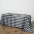 thumbnail image 2 of BalsaCircle 90" x 132" Black White Stripes Satin Rectangle Tablecloth Dining Table Linens, 2 of 4