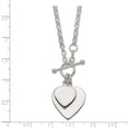 thumbnail image 3 of White Sterling Silver necklace Themed 18 in 3 mm Double Heart Toggle, 3 of 3