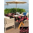 thumbnail image 5 of Outdoor Tablecloth with Umbrella Hole for Patio/Picnic/Party/Camping, Red Poppy Waterproof Table Cloth Rectangle Table Cover Washable, Spring Summer Flowers Botanical Black (60"x 102"), 5 of 8