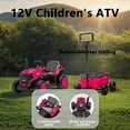 thumbnail image 6 of Xlluproid 12V Ride on Tractor with Trailer,USB,MP3,Bluetooth,LED Light,Safety Belt for 3-8 Girls,Boys,Magenta, 6 of 11