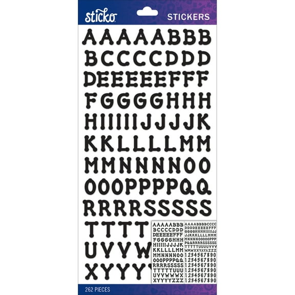 Sticko Alphabet Stickers-Black Dot Small