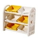 thumbnail image 5 of Organizador de juguetes para niños, mueble para sala de juegos con 6 compartimentos de almacenamiento y estantería. Amarillo, 5 of 9
