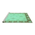 thumbnail image 2 of Ahgly Company Machine Washable Indoor Rectangle Oriental Turquoise Blue Traditional Area Rugs, 7' x 9', 2 of 4