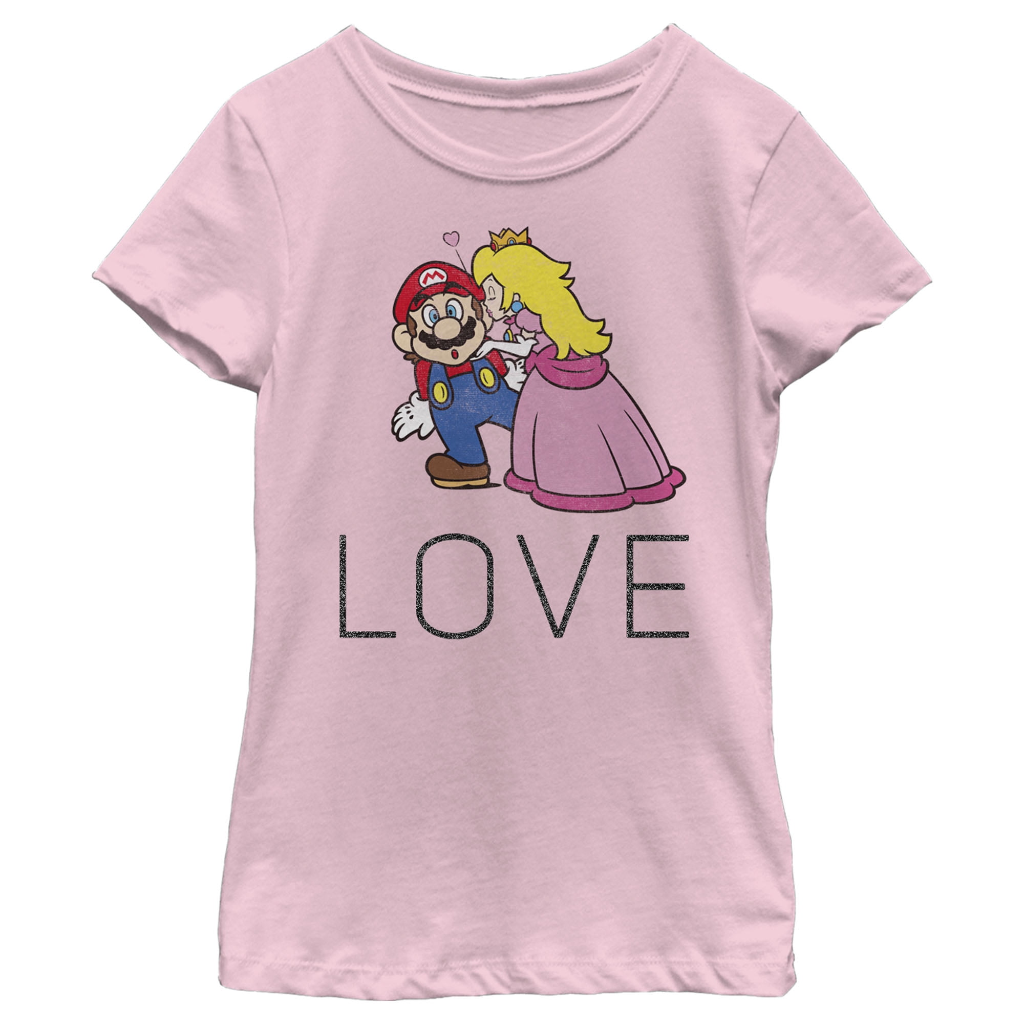 Nintendo Nintendo Girls' Super Mario Princess Peach Kiss Love TShirt