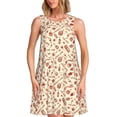 thumbnail image 1 of Xecao Rouge Vin pour Robes d'Été pour Femmes Robes Décontractées de Plage Sans Manches Robe Évasée avec Poches, 1 of 7