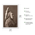 thumbnail image 2 of Two Whistles - Apsaroke Man in Medicine Hawk Headdress - Vintage B&W Photograph by Edward S. Curtis c.1908 - Master Art Print (Unframed) 12in x 18in, 2 of 4