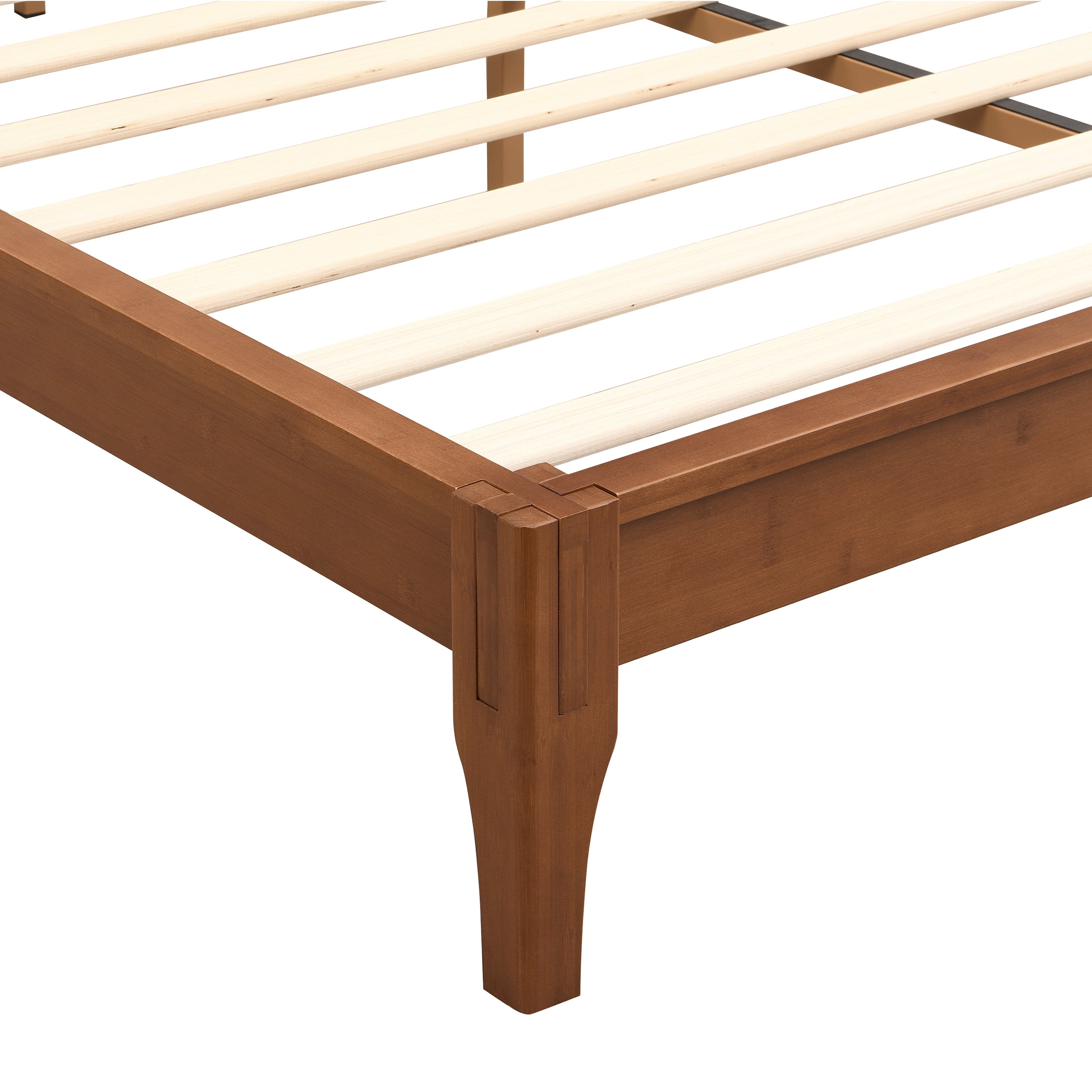 Cadre de lit plateforme en bambou massif sec de 30 cm (12 pouces), marron, Noble House