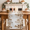 thumbnail image 2 of Table Runner 120 Inches Long for Kitchen Dining, Brown Yellow Eucalyptus Leaves Dresser Scarf Farmhouse, Dining Table Decorations for Wedding/Parties, Watercolor Spring Summer Botanical 13 x 120 In, 2 of 8