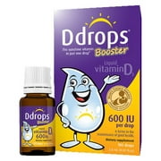 Kids Ddrops Booster Liquid Vitamin D3 Drops, 600 IU Per Drop, 0.09 fl oz