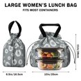 thumbnail image 5 of Geometric Flower and Sunburst Gray Drawstring Insulated Lunch Bag for Women, Stain-Resistant Large Lunch Tote with Multi-Pockets for Work Office, 5 of 6