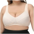 thumbnail image 2 of Ozmmyan&nbsp;Wirefree Bras for Women ,Plus Size Adjustable Shoulder Straps Lace Bra Wirefreee Extra-Elastic Bra Active Yoga Sports Bras 36C-48E, Summer, 2 of 6