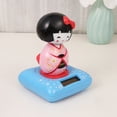 thumbnail image 3 of BRIGHTFUFU Rosa creativo kimono muñeca adorno de coche con energía solar decoración interior del coche cabeceando muñeca japonesa Maiko diseño regalo para decoración de escritorio en casa, 3 of 8
