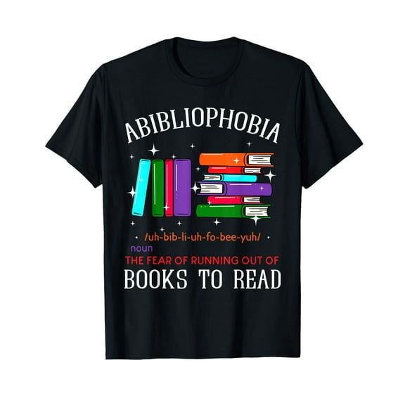 Abibliophobia Bibliophilia Fear Read Bibliophile Bookworm T-Shirt