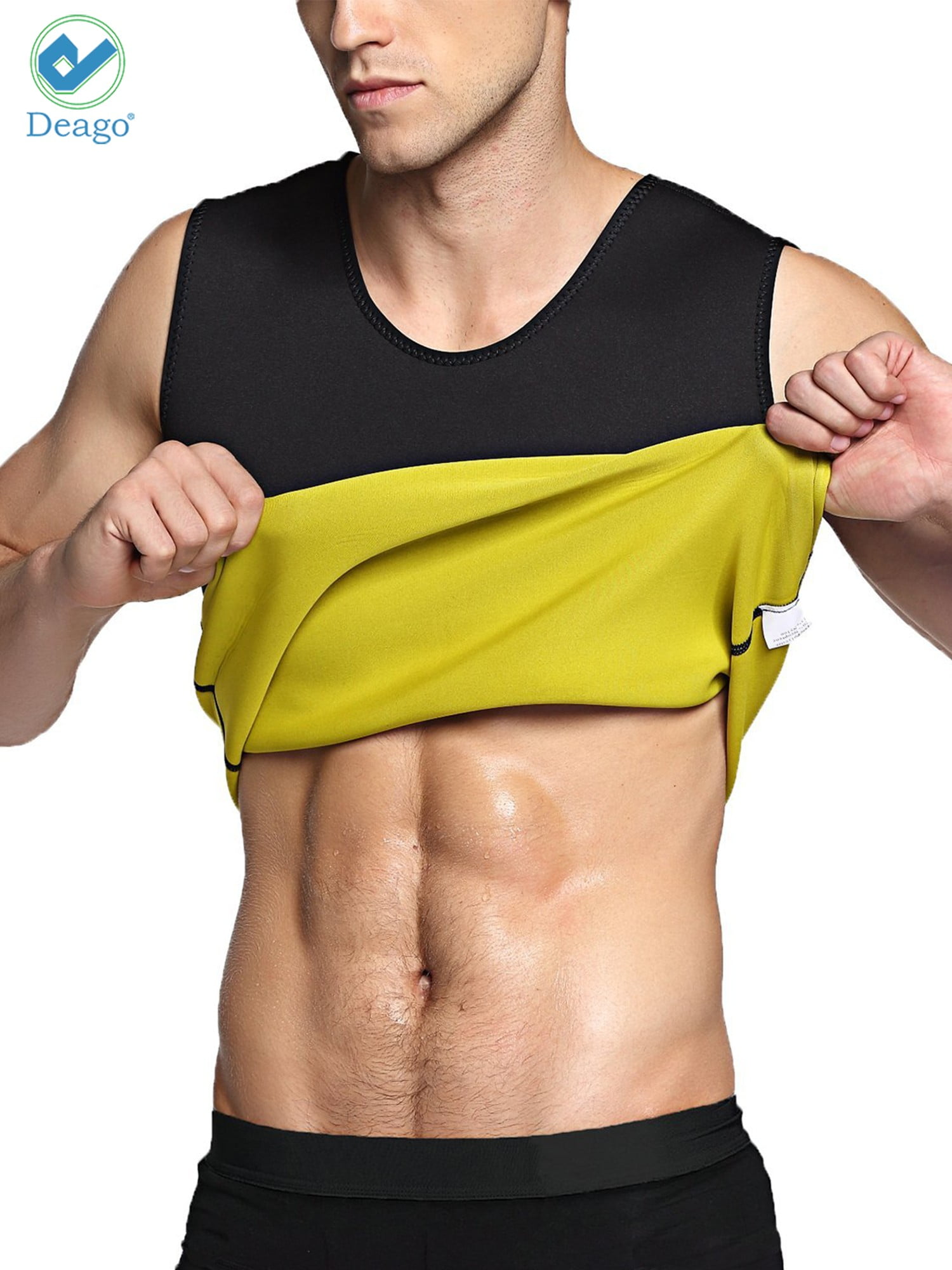 Men Sweat Vest Hot Polymer Sauna Suit Workout Tank Top Weight Loss Body Shaper