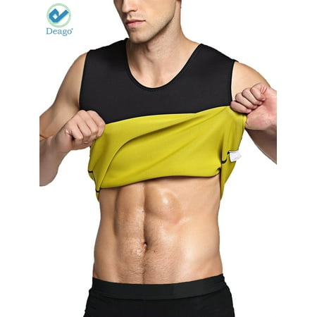 Deago Men's Hot Sweat Sauna Vest Slimming Body Shaper Tummy Fat Burner Tank Top Weight Loss Sport Shapewear
