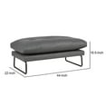 thumbnail image 5 of Benjara Deb 44 Inch Modern Ottoman, Foam Tufted Cushion, Gray Faux Leather, 5 of 5