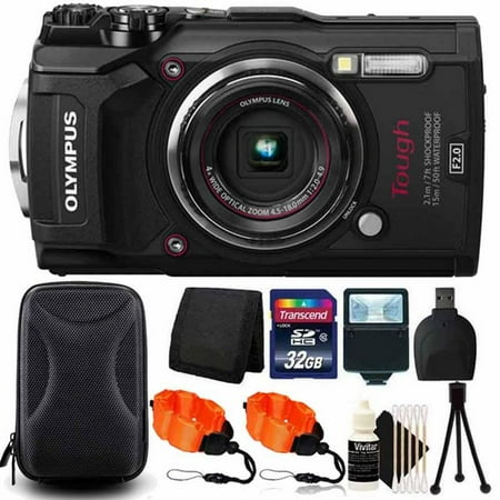 Olympus Optical Camcorder - Olympus Tough TG-5 4x Optical Zoom Waterproof Digital Camera Black With 32GB Kit