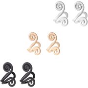 ZIEDIOP Magnetech Acupuncture Earrings Acupressure Slimming Earrings, 3 Pairs Non Piercing Acupressure Ear Cuff Clip for Women, Acupressure Earrings.