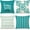 Aqua Blue, variant on Pillow Covers 18x18 Set of 4, Modern Sofa Throw Pillow Cover, Decorative Home Outdoor Linen Fabric Geometric Pillow Case for Couch Bed Car 45x45cm (Gray)