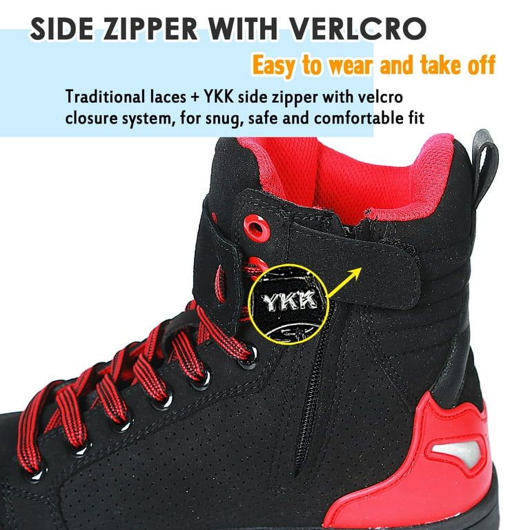 Men Casual Motorcycle Shoes Suede Riding High Top Sneakers