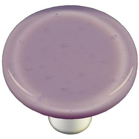 Hot Knobs HK1036-KRA Dusty Lilac Round Glass Cabinet Knob - Aluminum Post