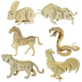 thumbnail image 1 of 3d Wooden Puzzle - 6 Piece Set Wood Dinosaur Skeleton Puzzle, 1 of 2