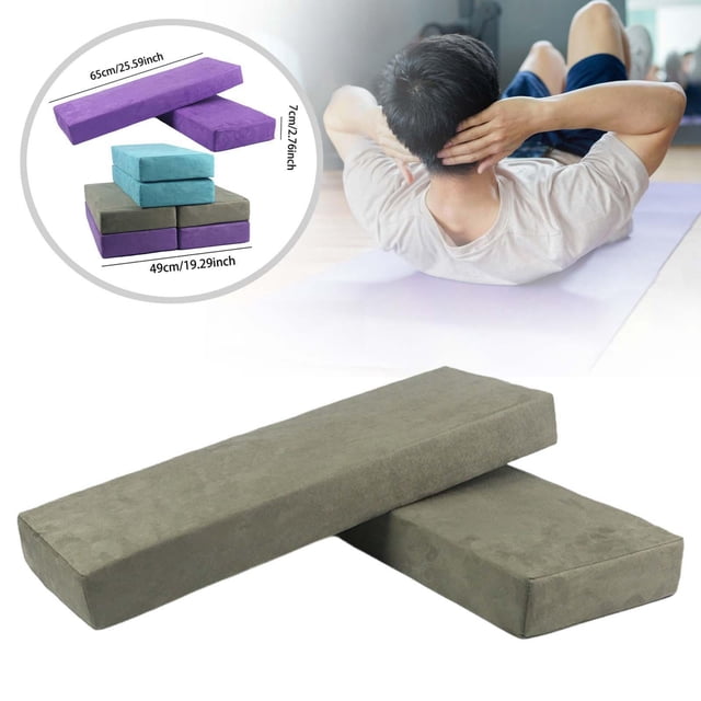 Quzzie Yoga Bolster Pillow Rectangular Support Cushion Block Sponge Suede Cloth Removable Cover Suitable for Restorative Yoga Meditation Prenatal Yoga Shoulder Stand Home Relaxation Gray Green