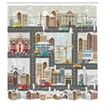 thumbnail image 2 of Ambesonne Urban Shower Curtain, Snow Town City Roads Cars, 69"Wx84"L, Multicolor, 2 of 4