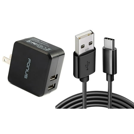 17W Home Charger for Samsung Galaxy A55/A35/A25 5G - 2-Port USB 3.4A Type-C Cable 6ft Power