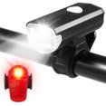 thumbnail image 1 of Luces de bicicleta recargables por USB para montar de noche, luz delantera superbrillante y juego de luces LED traseras para bicicleta, faro delantero para bicicleta, luz trasera, Negro esquí esquí Gafas de esquí, 1 of 5