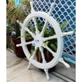 thumbnail image 2 of Wooden Ship Wheel - (36 Inches, Whitewashed), 2 of 5