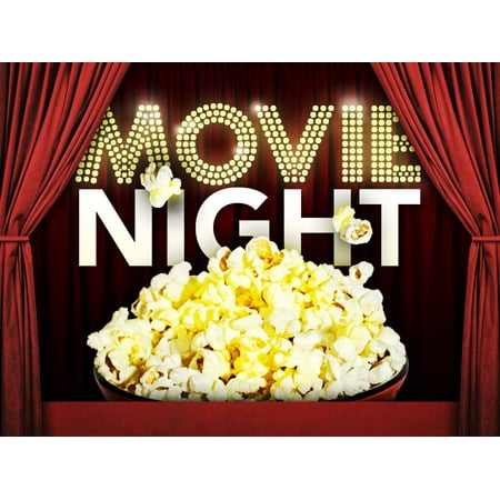 Movie And Popcorn Night Party Birthday Cake Topper Edible Frosting