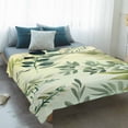 thumbnail image 4 of Green Blue Leaves Blanket Soft Cozy Warm Throw Blanket for Couch, Plush Fuzzy Flannel Fleece Blankets for Sofa, Summer Botanical Farmhouse Watercolor Leaf Bed Blankets Gifts for Men, 50"x80", 4 of 9
