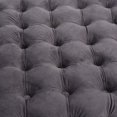 thumbnail image 3 of GDF Studio Anikki Modern Glam Velvet Button Tufted Square Ottoman, Gray and Dark Brown, 3 of 7