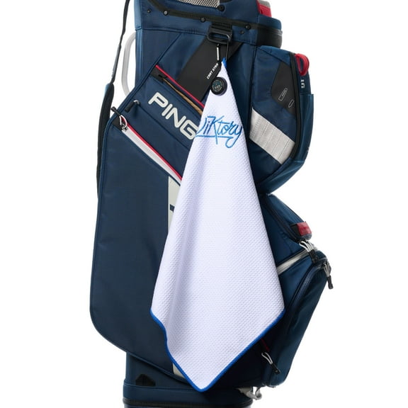 Premium Microfiber Magnetic Golf Towel - includes Carabiner Clip and Ball Marker - 18"x 18" (45 cm x 45 cm)