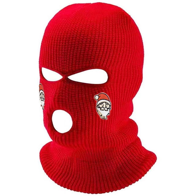Cara Completa De Punto De 3 Agujeros De Navidad Polaina De Cuello De Esquí Pasamontañas De Invierno Sombrero De Punto Cálido Para Hombres Mujeres Deportes Al Aire Libre Minnieouse HA046733-01
