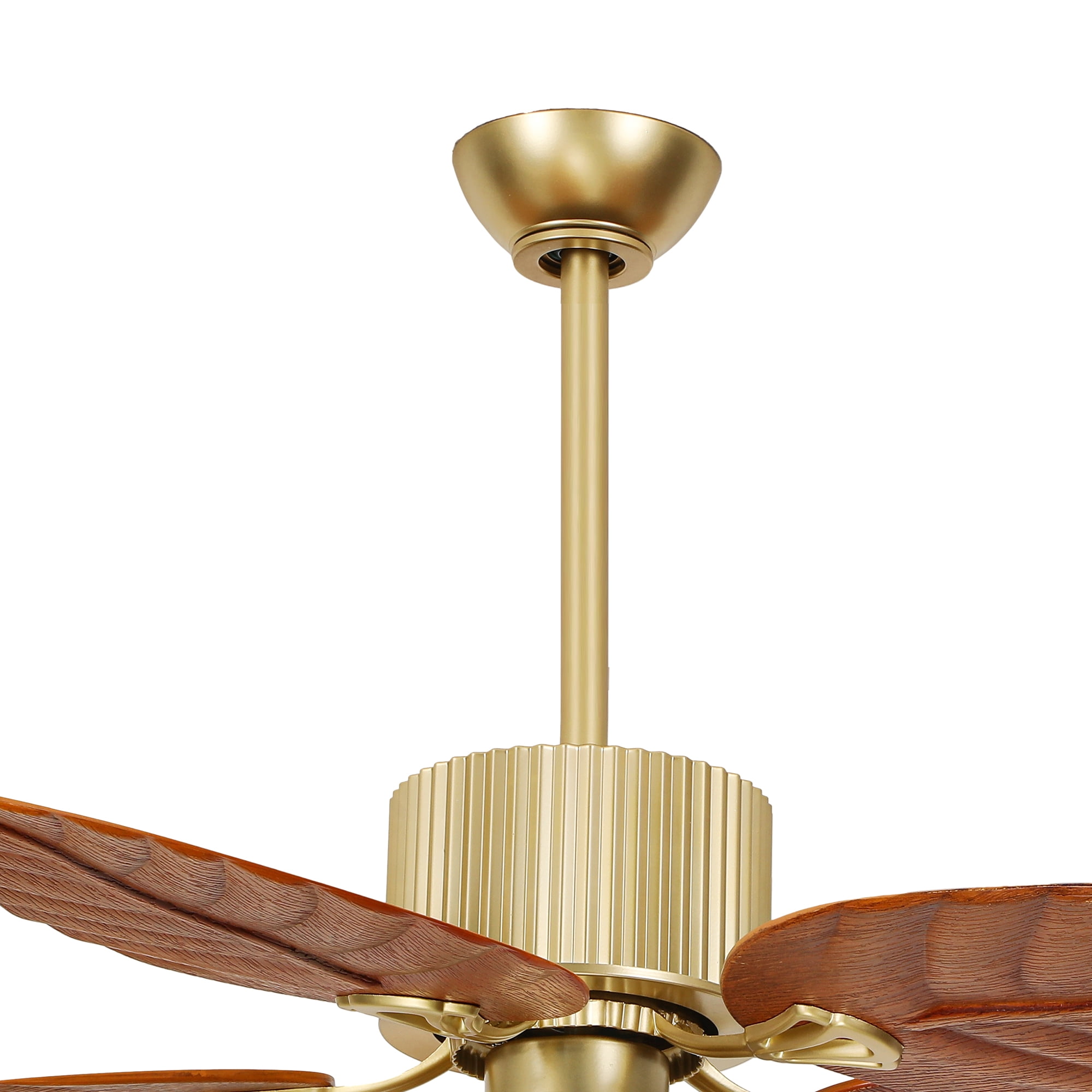 Uforic 52" Espresso 5-Blade Ceiling Fan with LED, remote control, 6-speed quiet DC motor, reversible, Gold