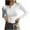 White, variant on AherBiu Going out Tops for Women Cropped Quarter Button Crewneck Long Sleeve Slim Fitted Basic Layer T Shirts Blouse