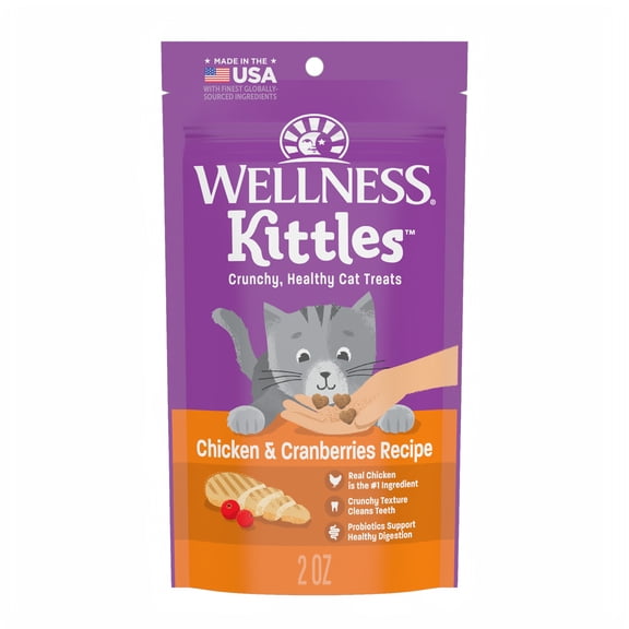 Wellness Kittles Crunchy Natural Grain Free Cat Treats, 2-Ounce Bag