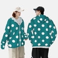 thumbnail image 4 of Gaeub White Polka Dots With Teal Background Men's and Women's UPF 50+ Long-Sleeved Sun Protection Clothing, Fishing Shirt Long Sleeve Zip-Large, 4 of 7