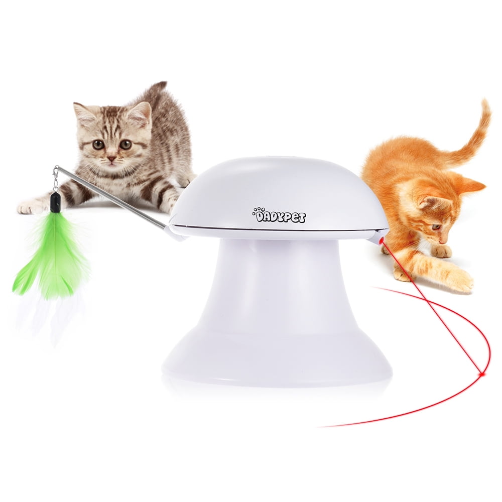 Spinning Whirling Zip Laser Cat Toy Pet Kitten Interactive Exercise Play Game 
