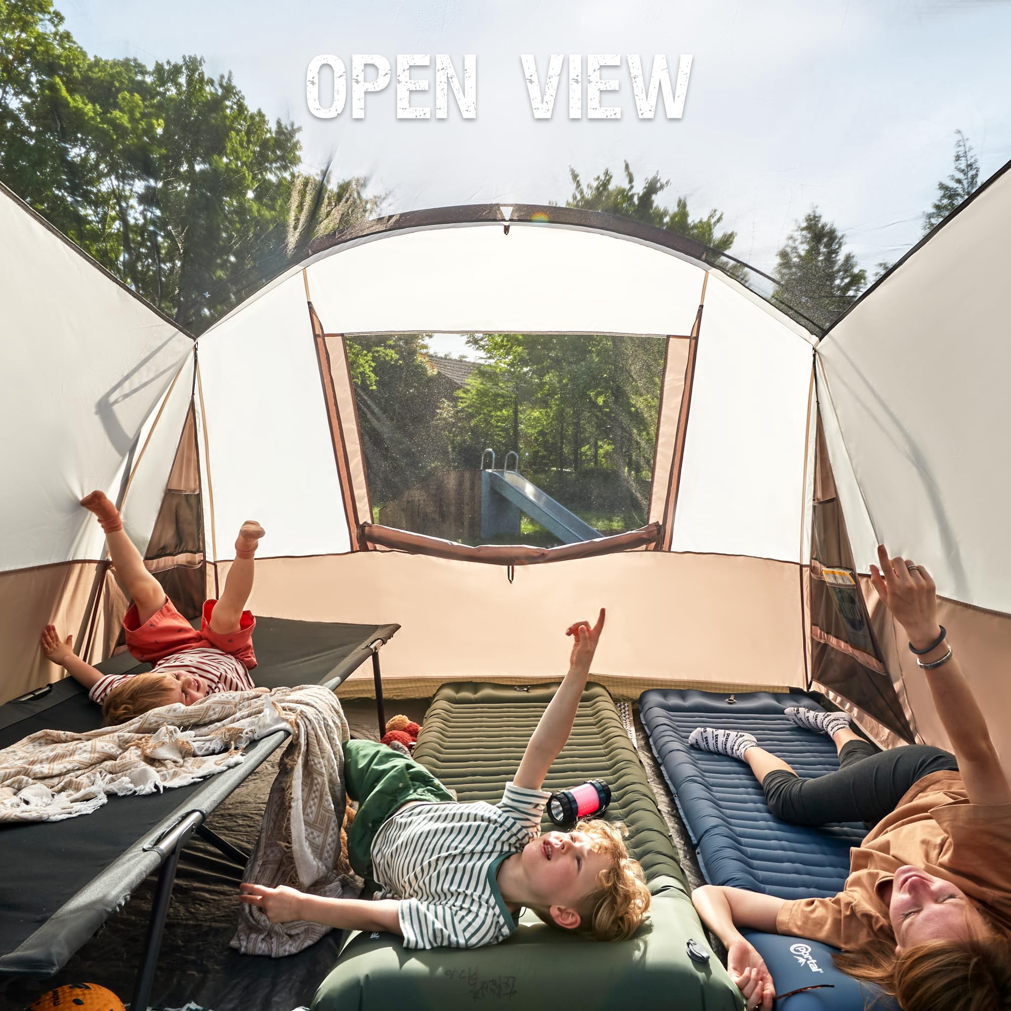 PORTAL Family Camping Tent for 6/8/10 People with Screen Room Water Resistant Rainfly Ideal for Outdoor Camping Parties