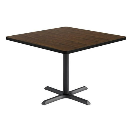 KFI Studios 42in Square Dining Table - Walnut Top - Black Base