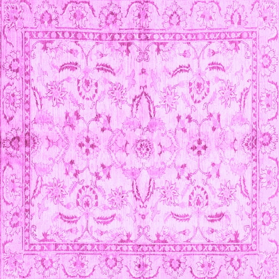 Ahgly Company Indoor Square Oriental Purple Modern Area Rugs, 4' Square