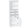 thumbnail image 5 of White Tall Storage Cabinet with 3 Drawers and Adjustable Shelves for Bathroom, Study, Office and Interior, MDF Board with Painted Finish (White), 5 of 11