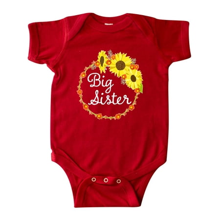 

Inktastic Big Sister Sunflower Wreath Gift Baby Boy or Baby Girl Bodysuit