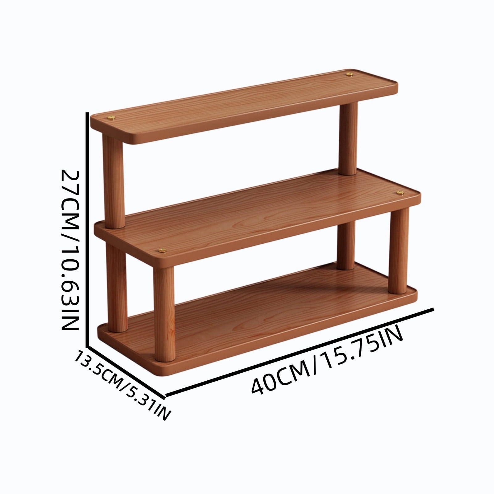 DefiDgd 3-Layer Wooden Style Desktop Organizer Shelf,Computer Desk Storage Shelf Multi Functional Desk Organizer for Home Office Dorm Room Accessories