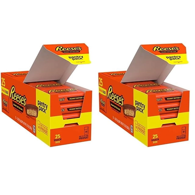 Milk Chocolate Snack Size Peanut Butter Cups, Candy Pantry Pack, 13.75 oz (25 Pieces)