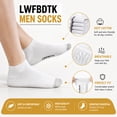 thumbnail image 5 of LWFBDTK Men's Athletic Ankle Socks, Men's Sock, 6 Pairs, Breathable Socks for Running & Training, Size L (9-12.5), White, 5 of 9